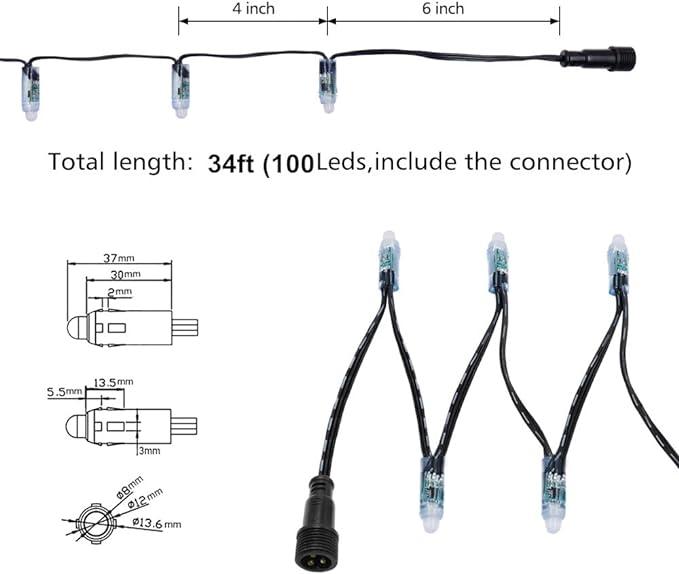 12V 12mm Regulated Pixels by Mattos Designs | High-Quality LED Pixels for Light Shows