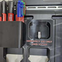 Emergency 10mm Socket Holder – The Packout Hero, 3D-printed design for Milwaukee Packout system.